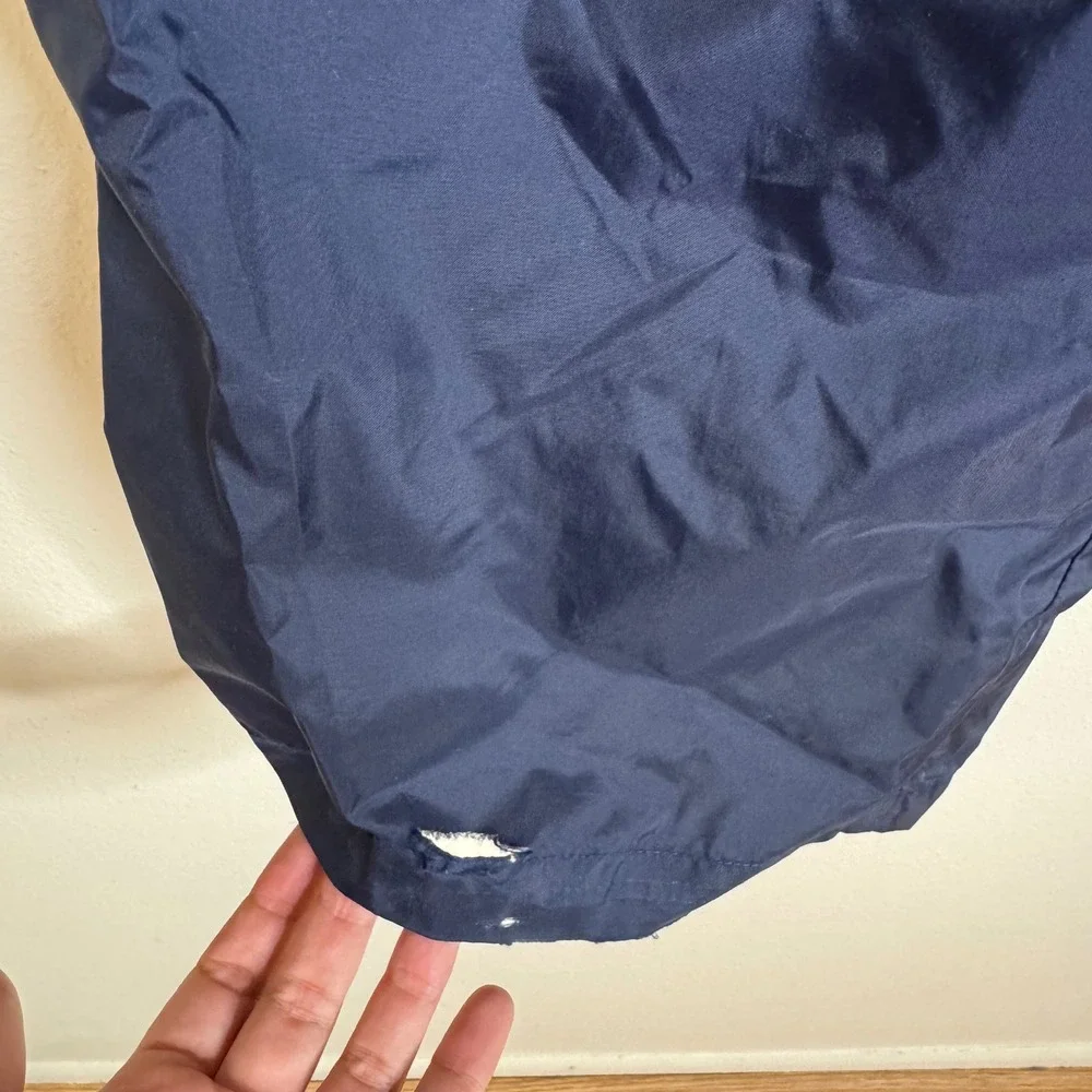 Nike Track Pants Men's Vintage Tear Away Snap Side Navy Blue White Large